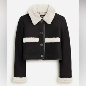 J. Crew Collection black shearling jacket - size medium
